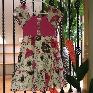 Limited Too Girls Colorful Floral Sleeveless Poplin Tiered Dress Size 12
